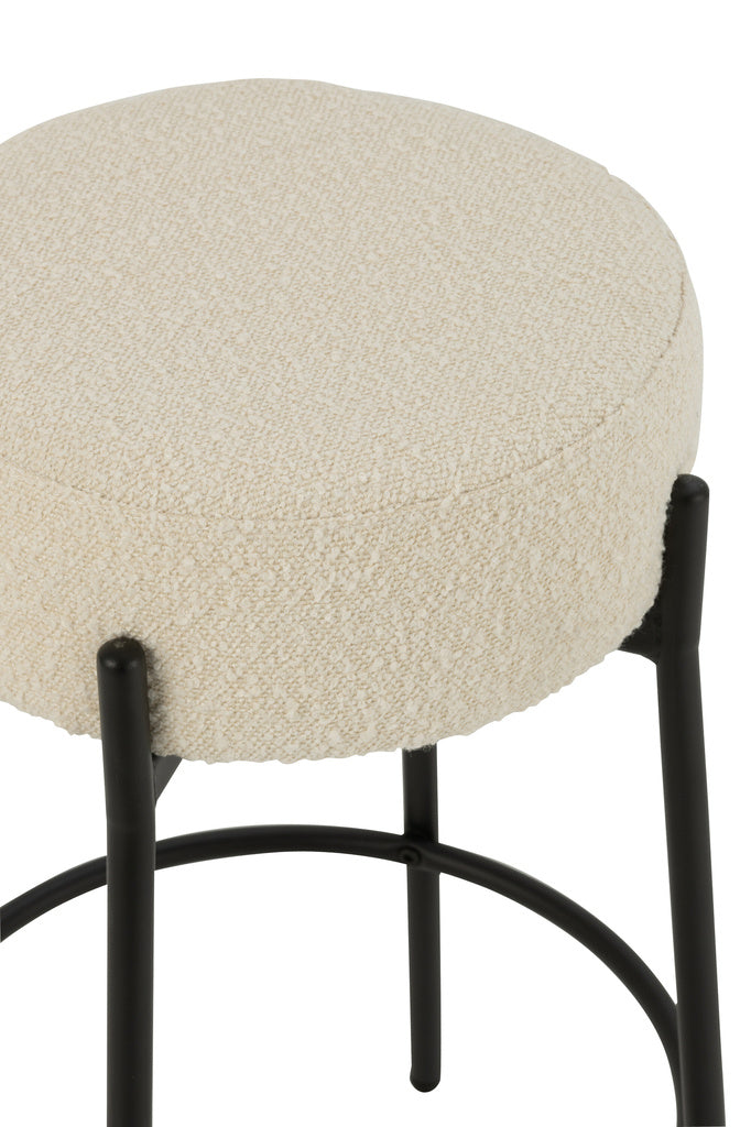 J-LINE BARKRUK BOUCLÉ TRIPLEX/POLYESTER WIT/ZWART