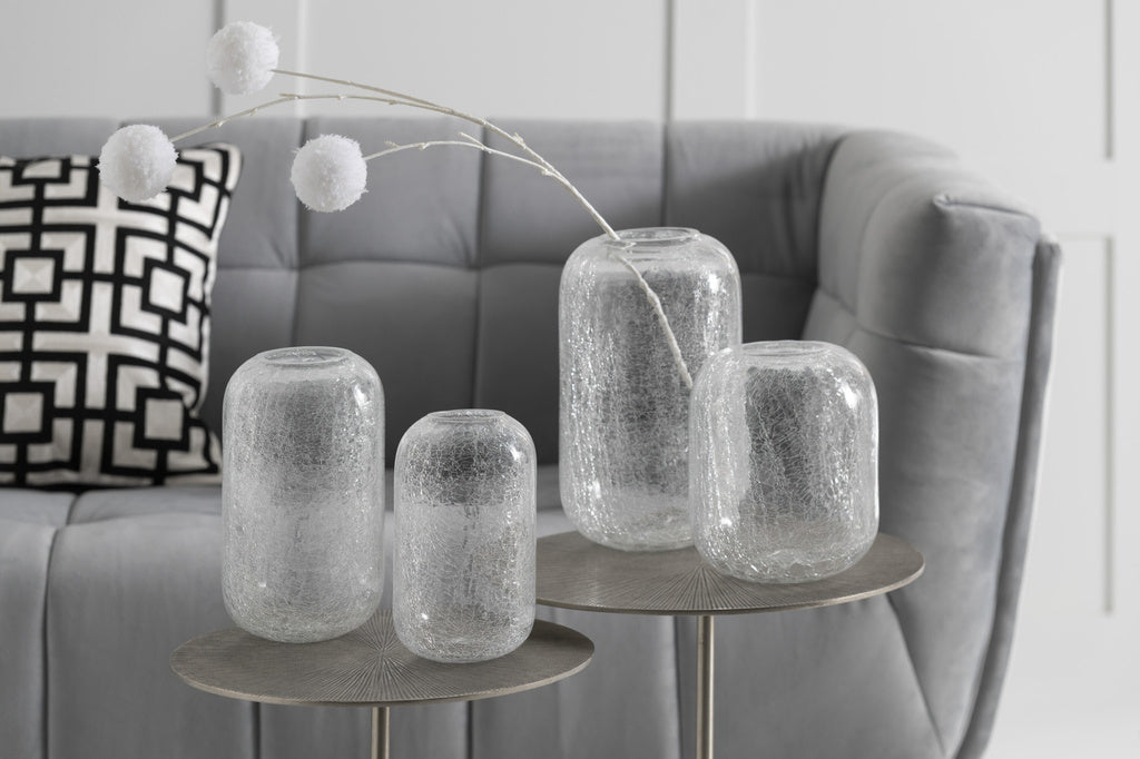 J-LINE HURRICANE CRACKLE GLASS TRANSPARENT SMALL