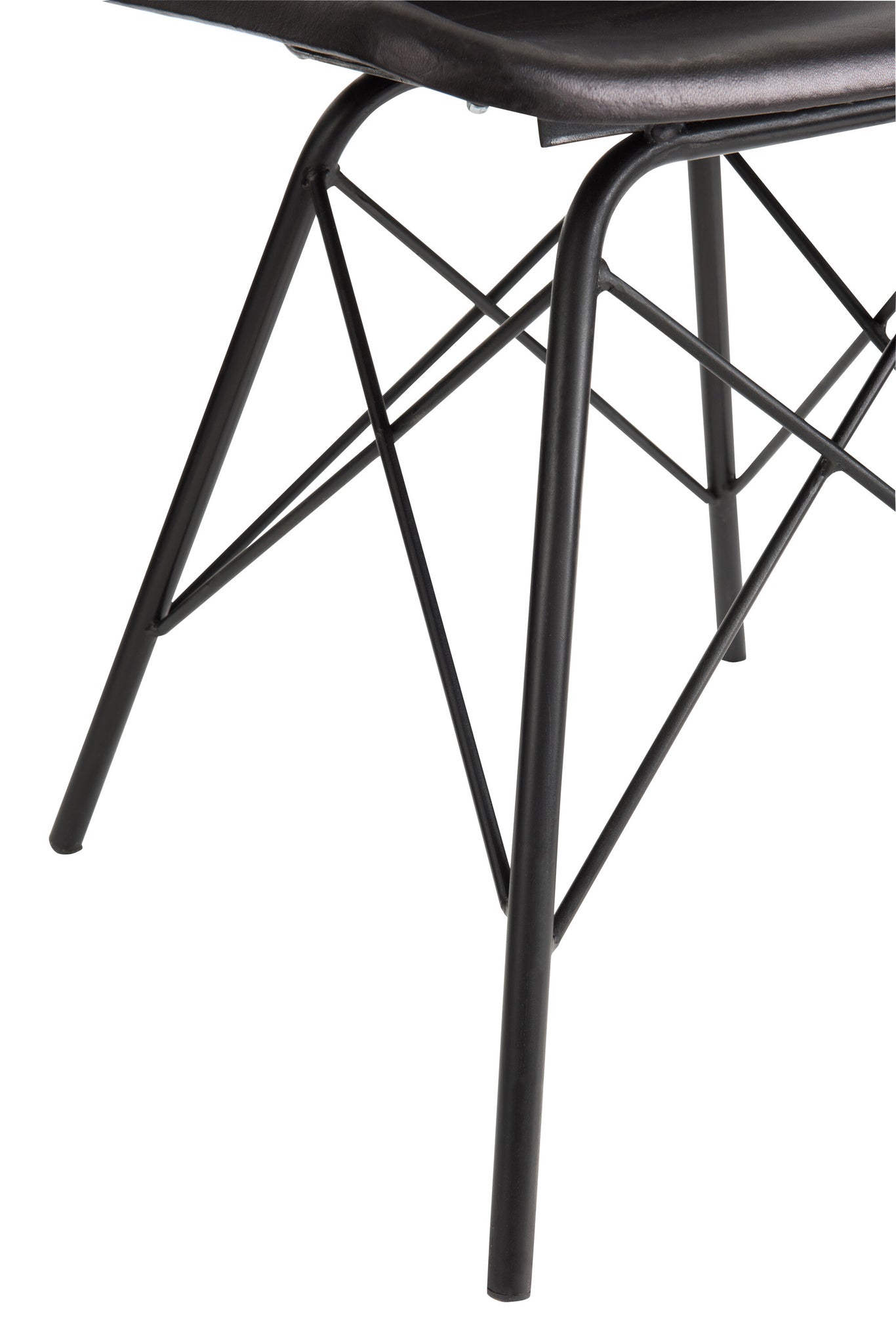 Stoel Loft leer/metaal zwart