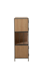 J-LINE KAST MET VERSCHILLENDE COMPARTIMENTEN HOUT/METAAL NATURAL