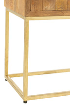 J-LINE KAST OP VOET NINO METAAL/MANGOHOUT NATUUR/GOUD