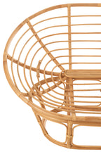 Stoel Roni met kussen, rotan naturel/wit