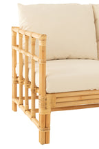  J-LINE SOFA ELISE + KUSSEN 2-ZITS ROTAN/TEXTIEL