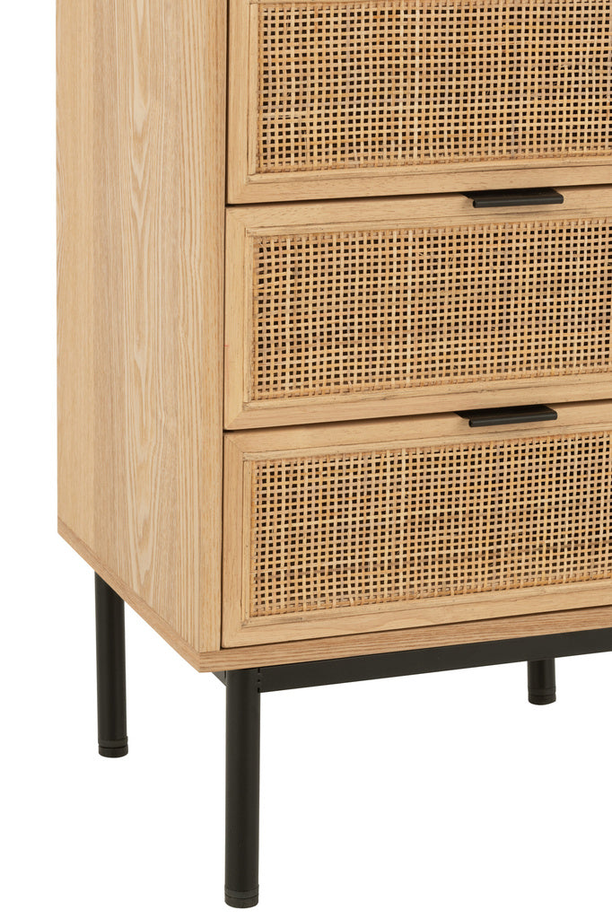 J-LINE KAST 5 LADEN MDF/METAAL NATUUR/ZWART