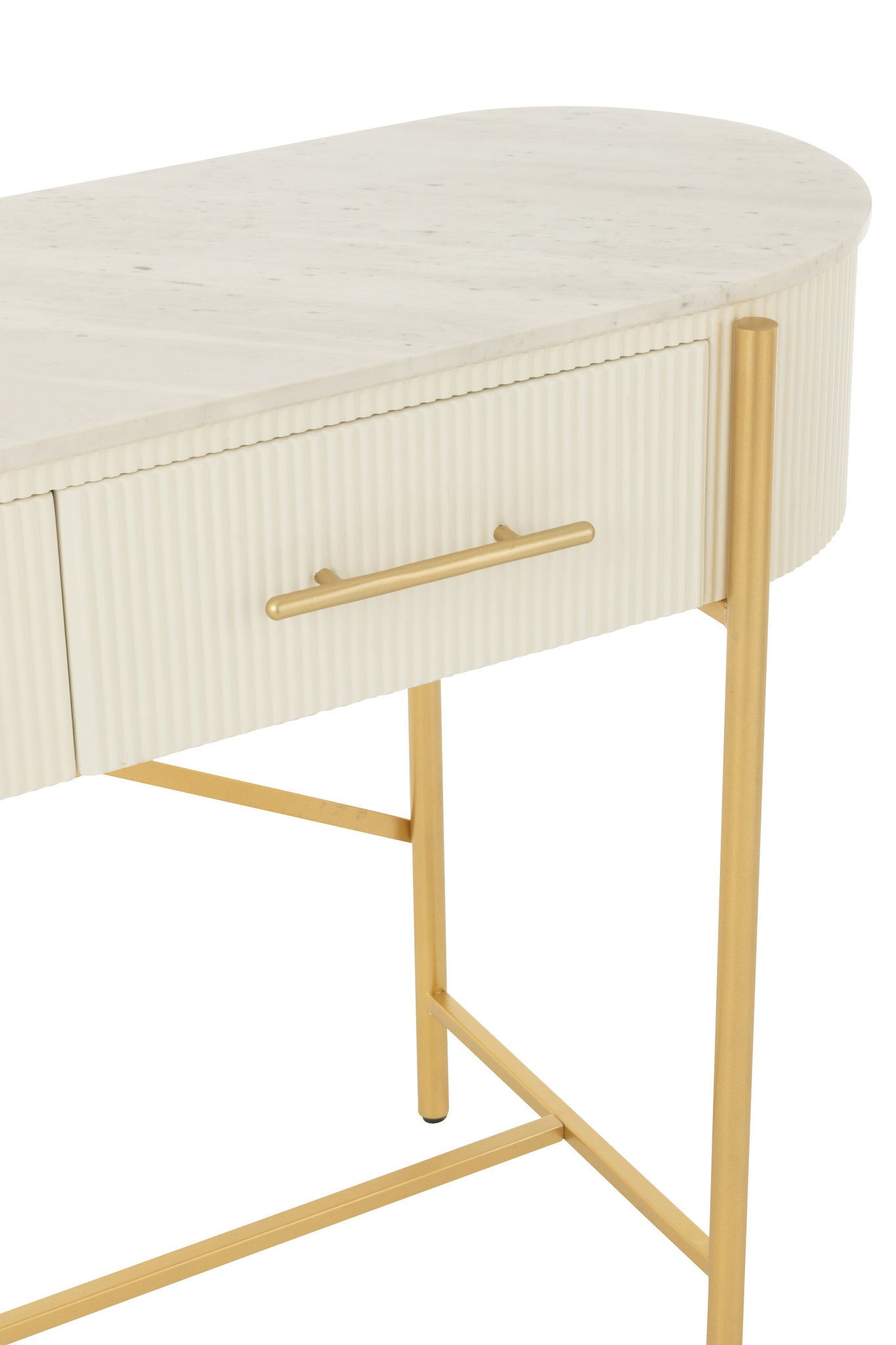Console Mdf/Marmer/Metaal Wit/Goudkleurig