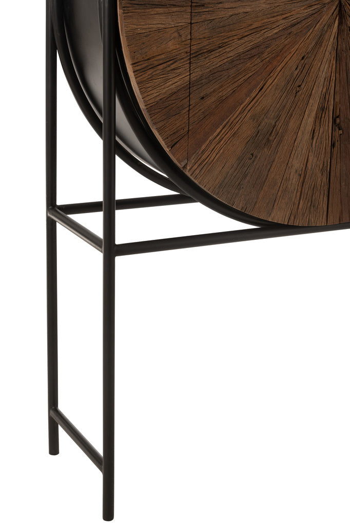 J-LINE BARKAST SHANIL GERECYCLEERD HOUT/MDF BRUIN/ZWART