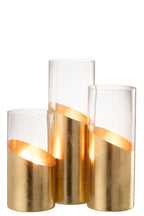 J-LINE WINDLICHT MOA GLAS TRANSPARANT/GOUD LARGE