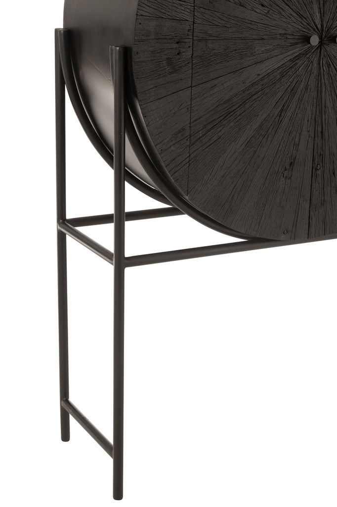 J-LINE BARKAST SHANIL GERECYCLEERD HOUT/MDF ZWART