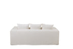 Hoes voor stoel + 5 kussens Monaco bank linnen marshmallow wit