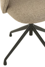Stoel Draaien/Omhoog/Omlaag Linnen Donkerbruin/Beige
