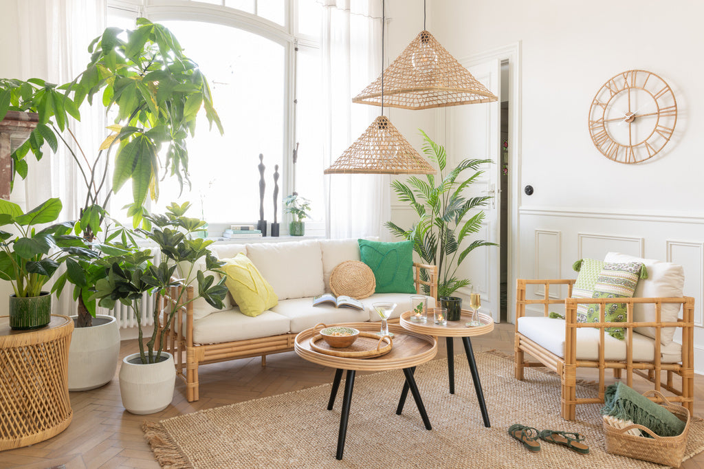 J-LINE SET VAN 3 RONDE SALONTAFELS MANGOHOUT NATUREL