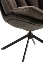 Relaxstoel met kussen op frame, textiel/metaal, grijs