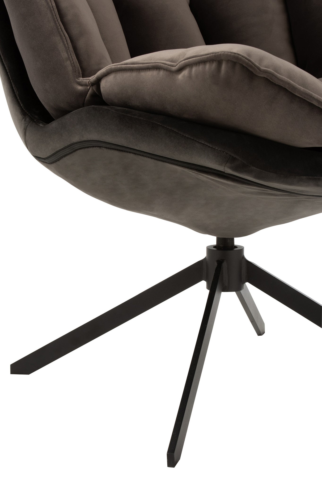 Relaxstoel met kussen op frame, textiel/metaal, grijs
