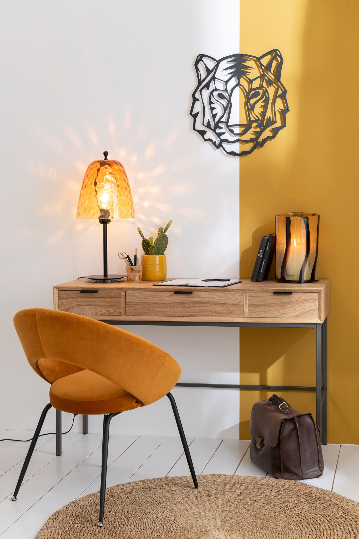 Tafellamp Oceane glas geel