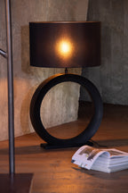 Tafellampvoet rond aluminium zwart