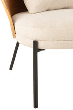 Loungestoel Lone Ply hout/metaal naturel/grijs