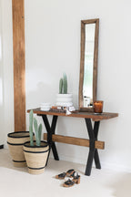 J-LINE WANDSPIEGEL RECHTHOEK HOUT BRUIN SMALL