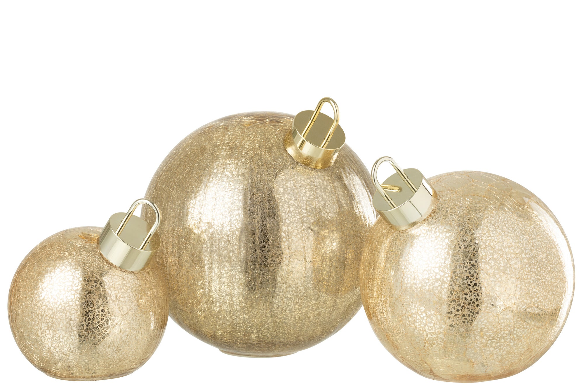 J-LINE KERSTBAL MET LED-VERLICHTING VAN GLAS GOUDKLEURIG GROOT
