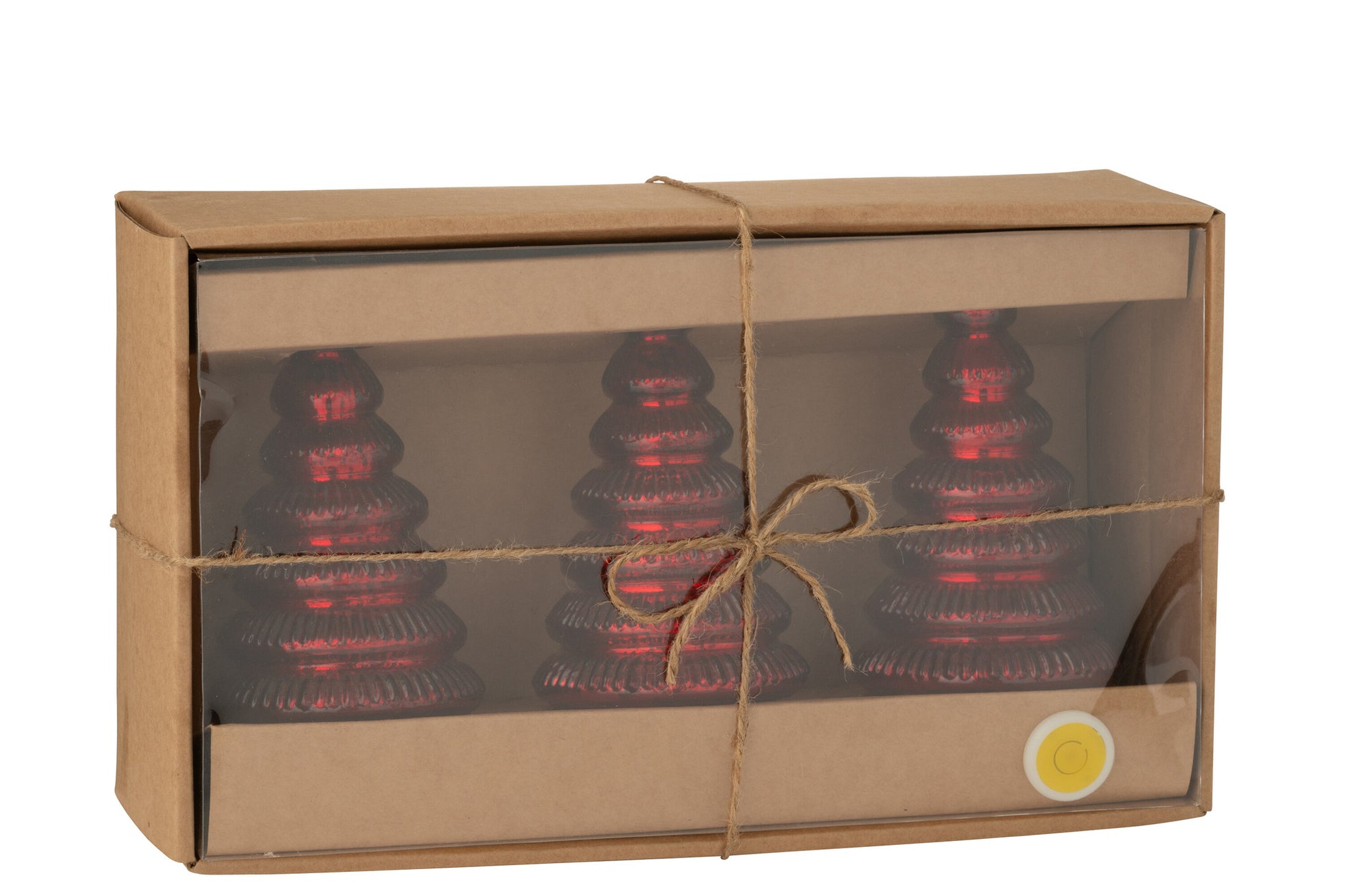 J-LINE DOOS VAN 3 BOOM LED-GERIBBELD GLAS KERST ROOD