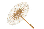 Parasol Patronen Kant Katoen/Hout Wit
