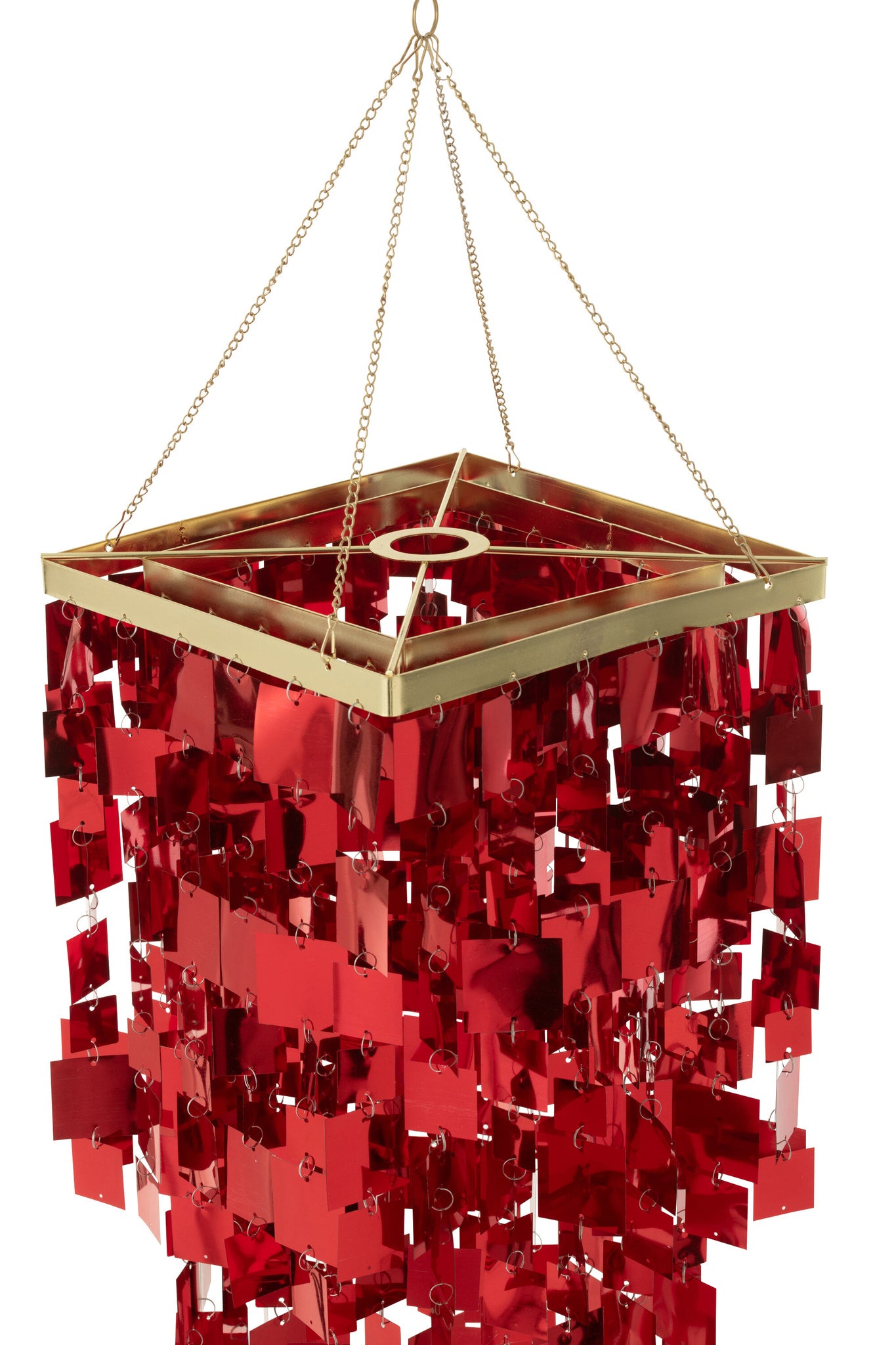 Kleine vierkante PVC-lampenkap voor kroonluchter, rood