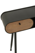 J-LINE CONSOLE HOUTEN EN METALEN TAFEL CONSOLE VURENHOUT ZWART/LICHT BEIGE