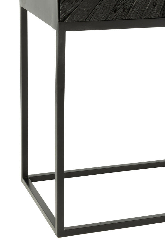 J-LINE KAST SHANIL HOUT/IJZER ZWART