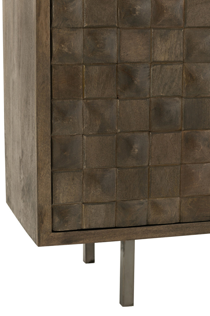 J-LINE KAST PINO METAAL/MANGOHOUT BRUIN/GRIJS