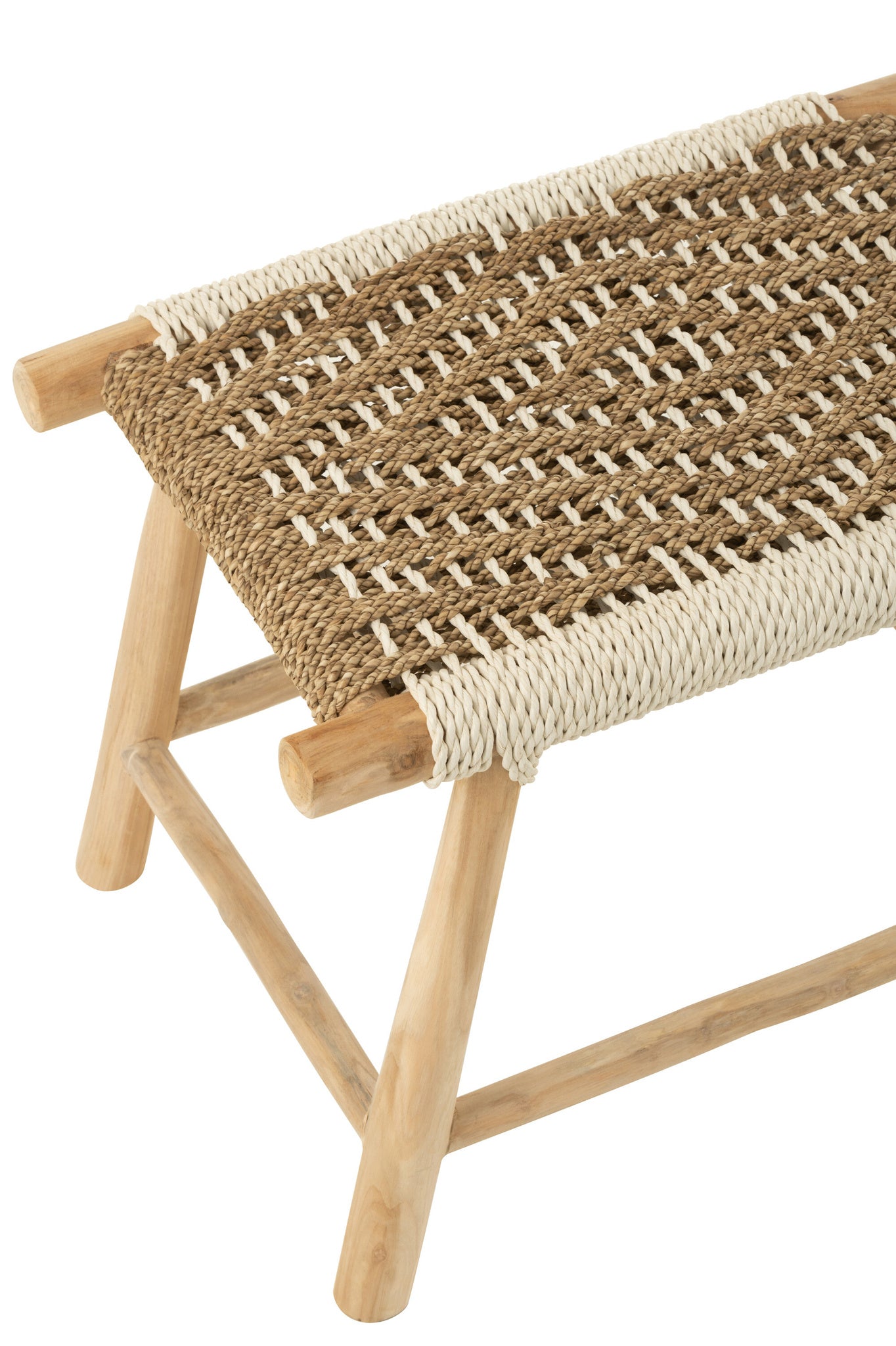 Kruk Waverly Teakhout/Zeegras Naturel/Wit