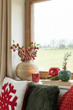 J-LINE KUSSEN ICICLE ACRYL/POLYESTER ROOD/WIT