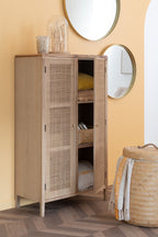 Ronde spiegel met hoge rand, metaal/glas, goud, groot