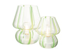 Tafellamp met gestreept glas, transparant/groen, groot
