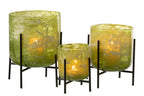 J-LINE WINDLICHT OP STANDAARD – GLAS/IJZER MARMER GROEN LARGE