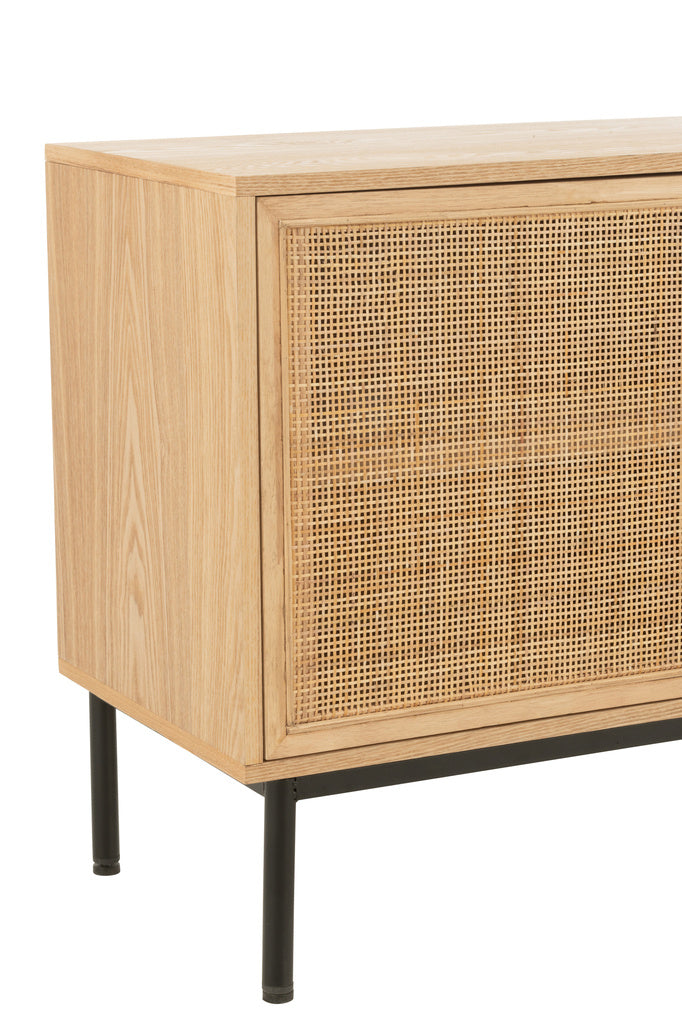J-LINE KAST SQUARE MDF/METAAL NATUUR/ZWART LARGE