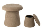 Set van 2 mushroomkleurige MDF-krukken (greige)