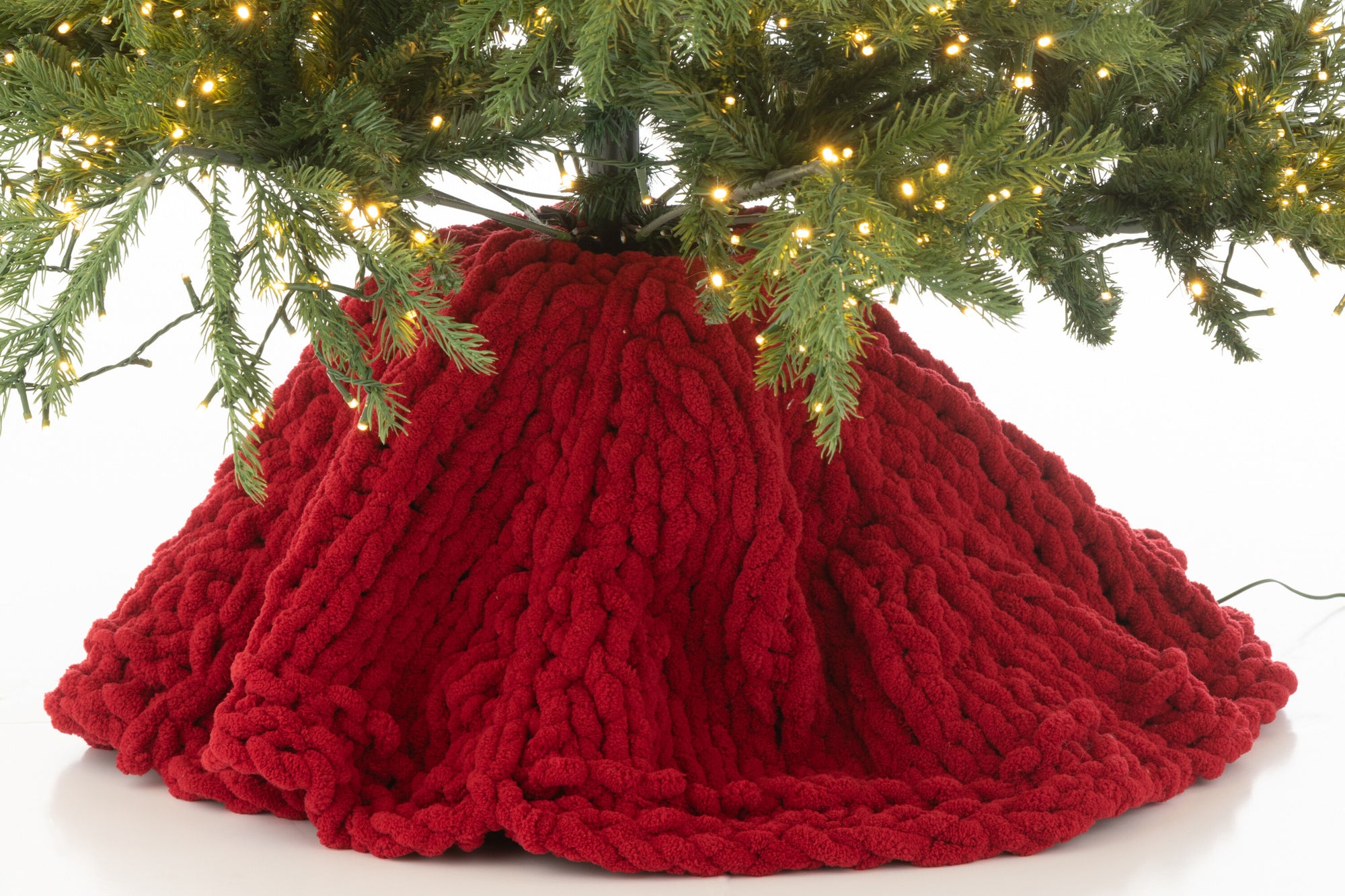 J-LINE KERSTBOOMROK GEBREID POLYESTER KERST ROOD
