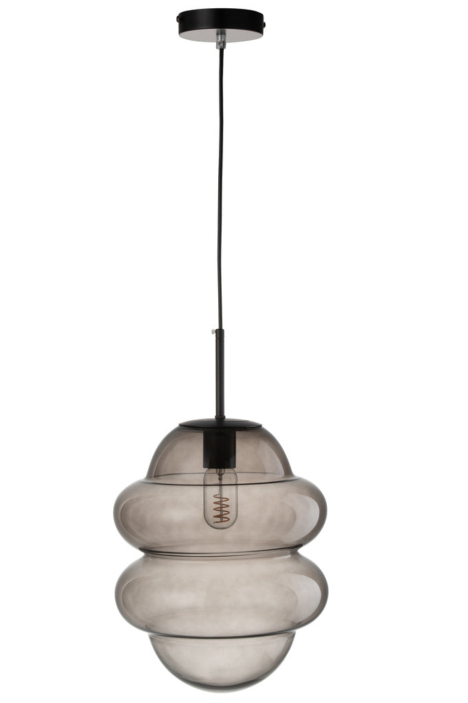 J-LINE HANGLAMP HONEY SPOON GLAS GRIJS
