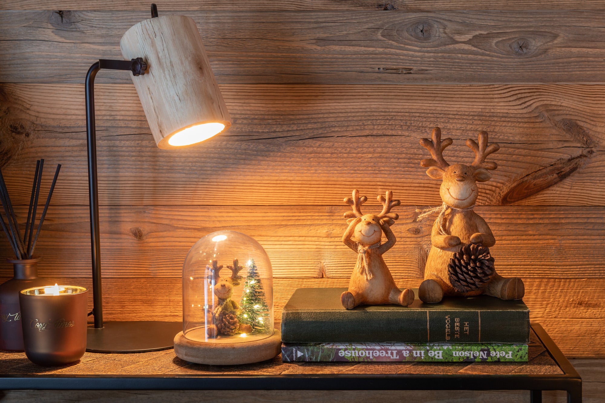 Bureaulamp Silas Berangan hout naturel
