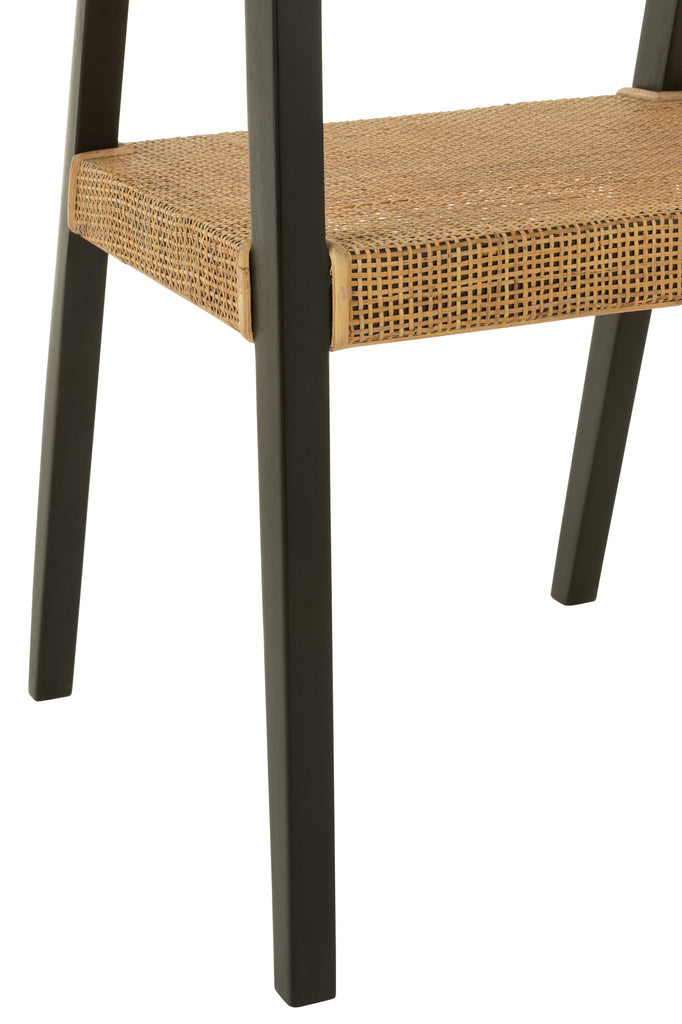 J-LINE STOEL EMMA TEAK ZWART/BRUIN