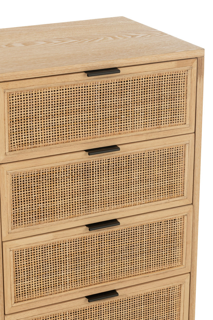 J-LINE KAST 5 LADEN MDF/METAAL NATUUR/ZWART