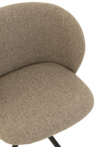 Stoel Draaien/Omhoog/Omlaag Linnen Donkerbruin/Beige