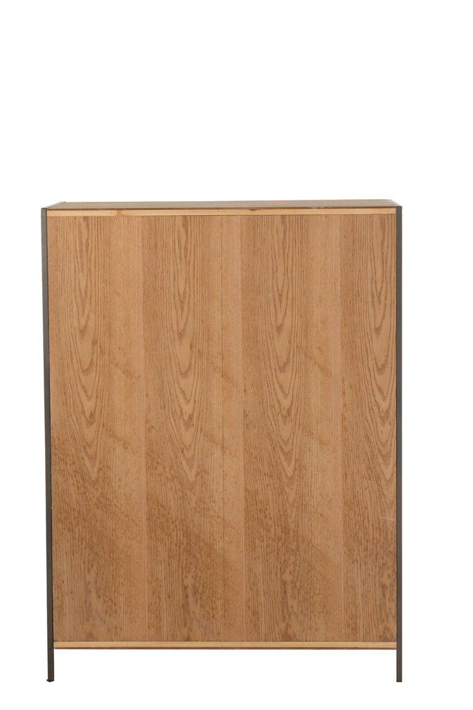 J-LINE KAST MET VERSCHILLENDE COMPARTIMENTEN HOUT/METAAL NATURAL