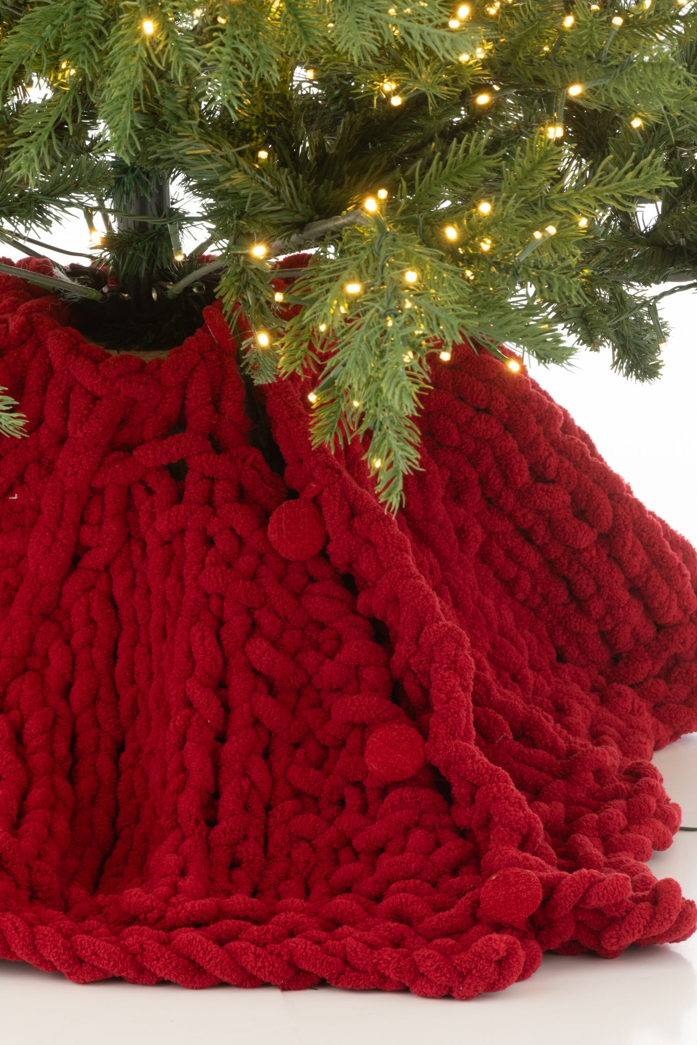 J-LINE KERSTBOOMROK GEBREID POLYESTER KERST ROOD