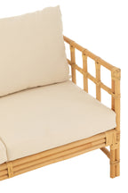  J-LINE SOFA ELISE + KUSSEN 2-ZITS ROTAN/TEXTIEL