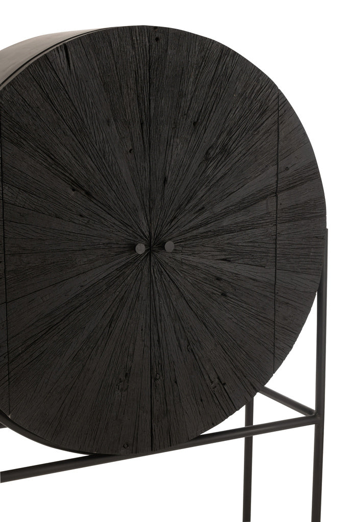J-LINE BARKAST SHANIL GERECYCLEERD HOUT/MDF ZWART