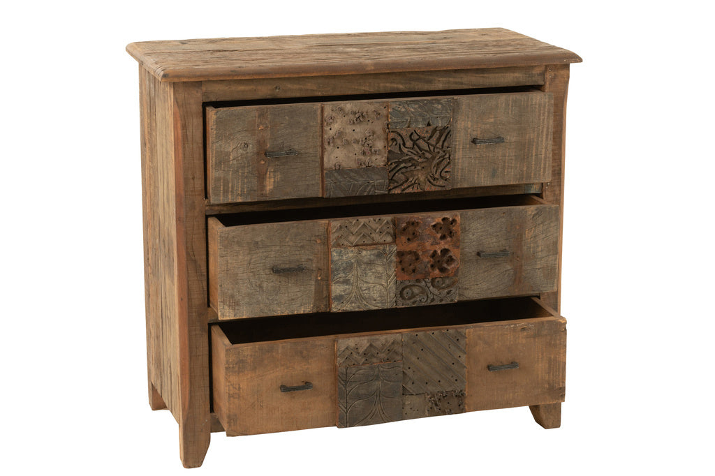 J-LINE KAST VINTAGE – GERECYCLED HOUT BRUIN