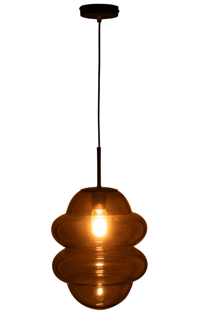 J-LINE HANGLAMP HONEY SPOON GLAS GRIJS
