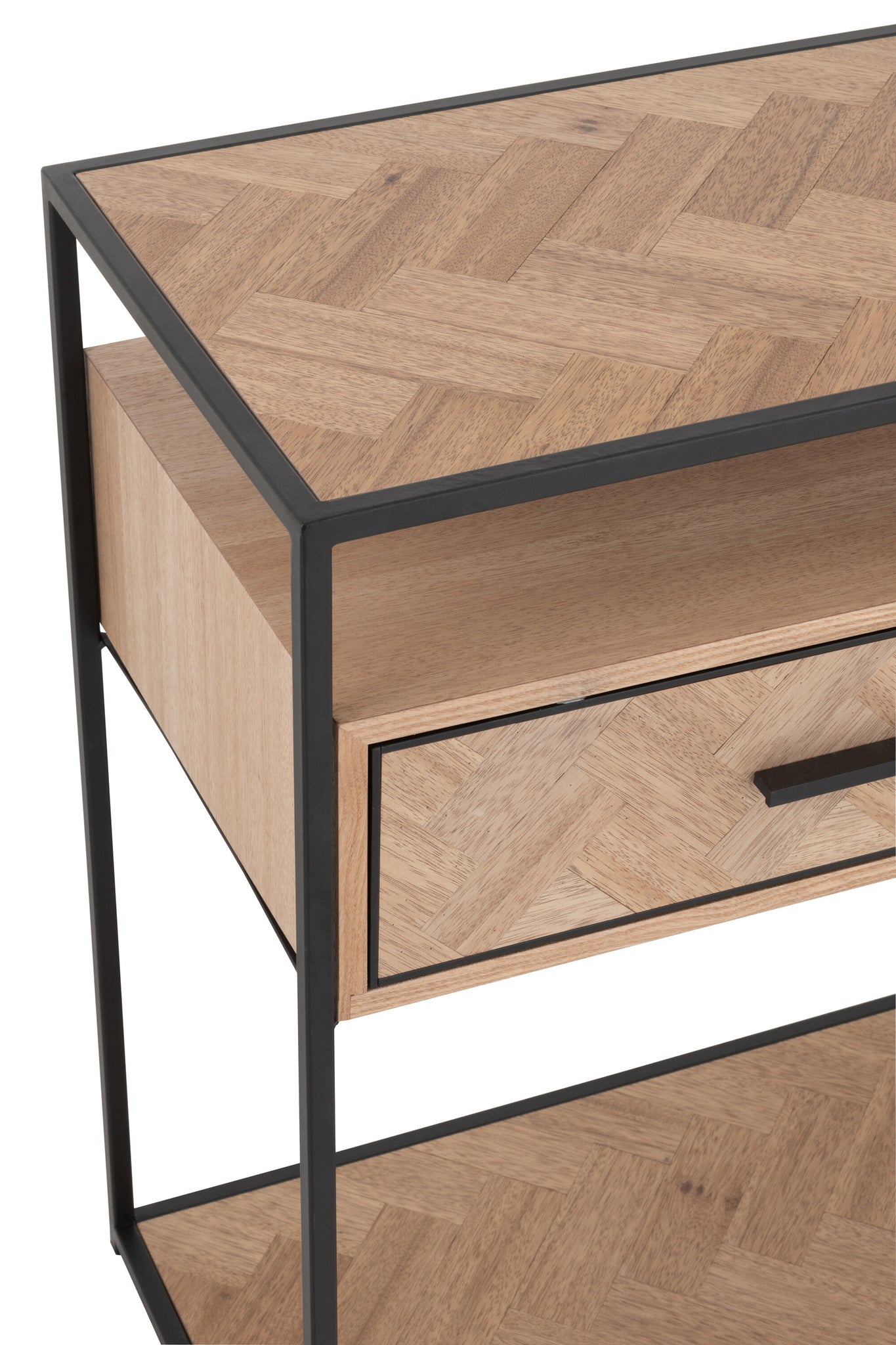 Console Zigzag 2 Laden Hout/Metaal Natuurlijk/Zwart