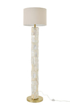 Vloerlamp parelmoer-effect schelp off-white/lichtbeige
