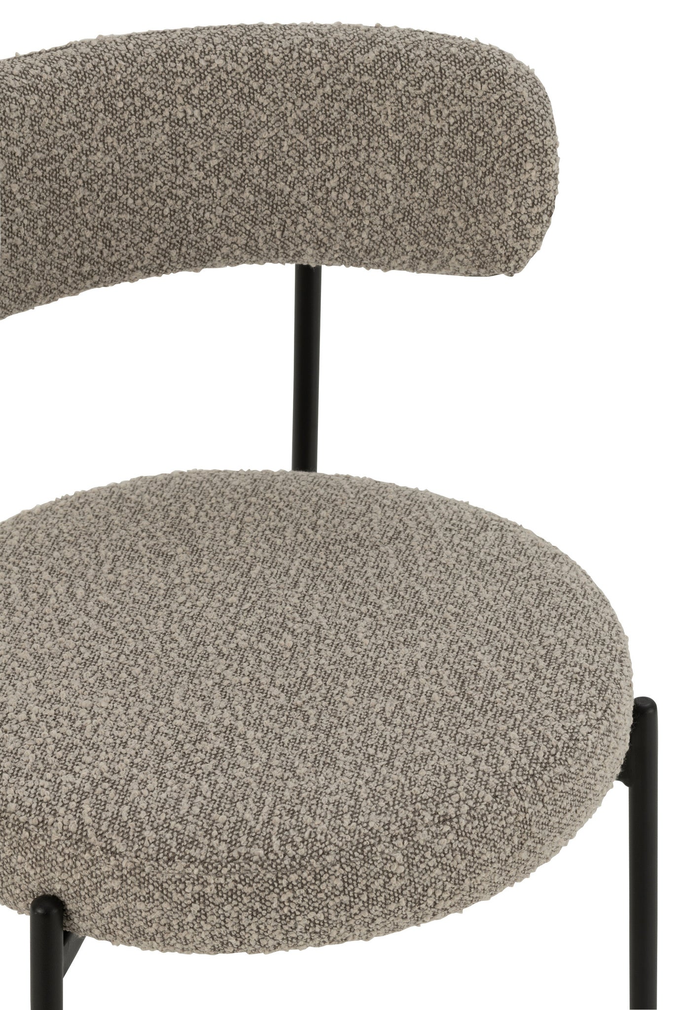 Stoel bouclé multiplex/polyester grijs/zwart